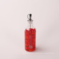 Küchenöl -Topf -Gewürzflasche mit Regal rotes Marmor Getreidglas versiegelter Topf 400 ml Öltopf 150 ml Gewürzflasche